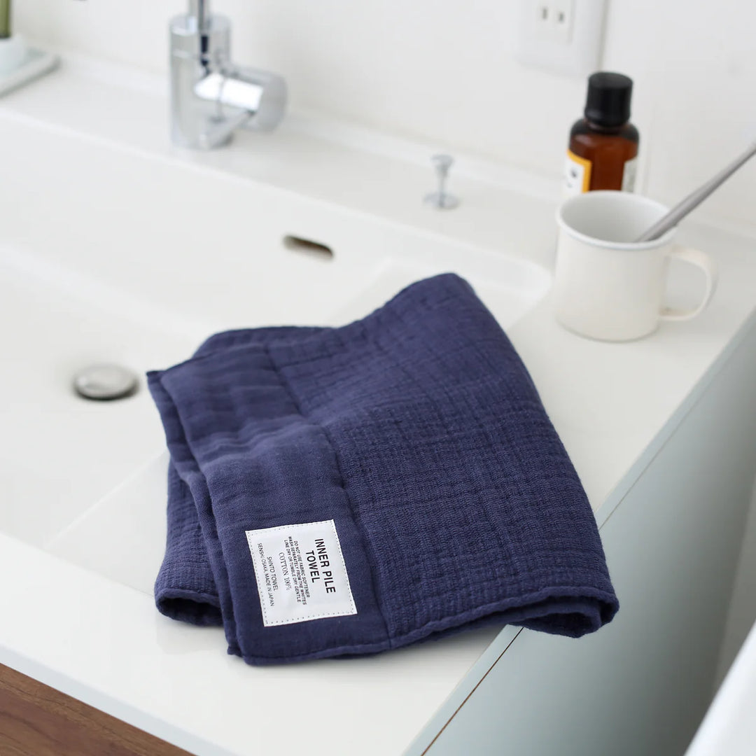 Inner Pile face towel NAVY