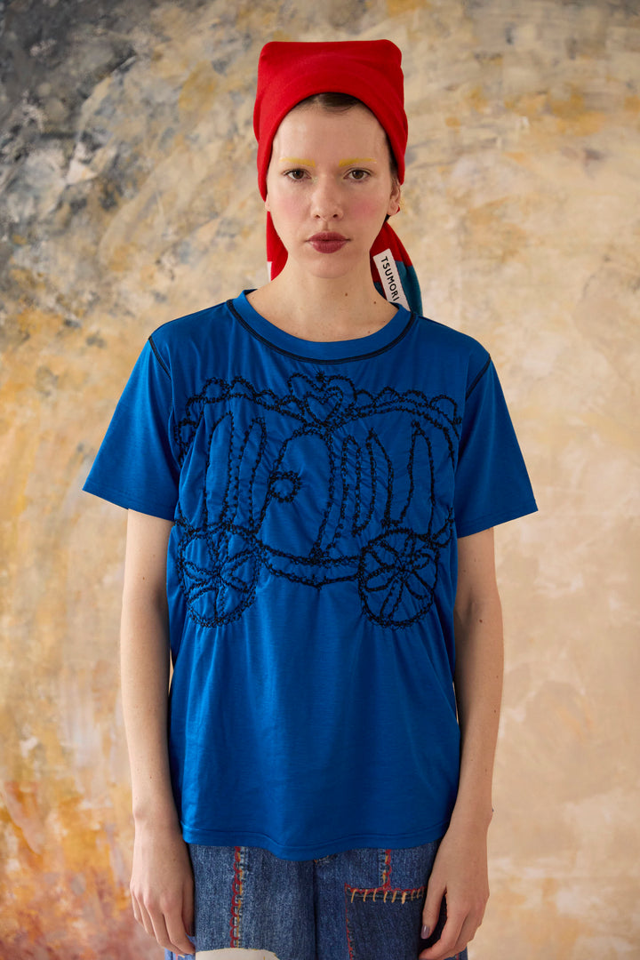Shirring Embroidery T shirt