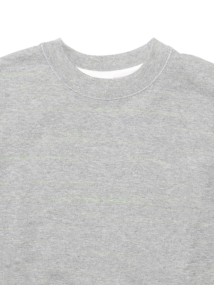 Neon Green Regular fit Loop Wheel crew-neck Gray