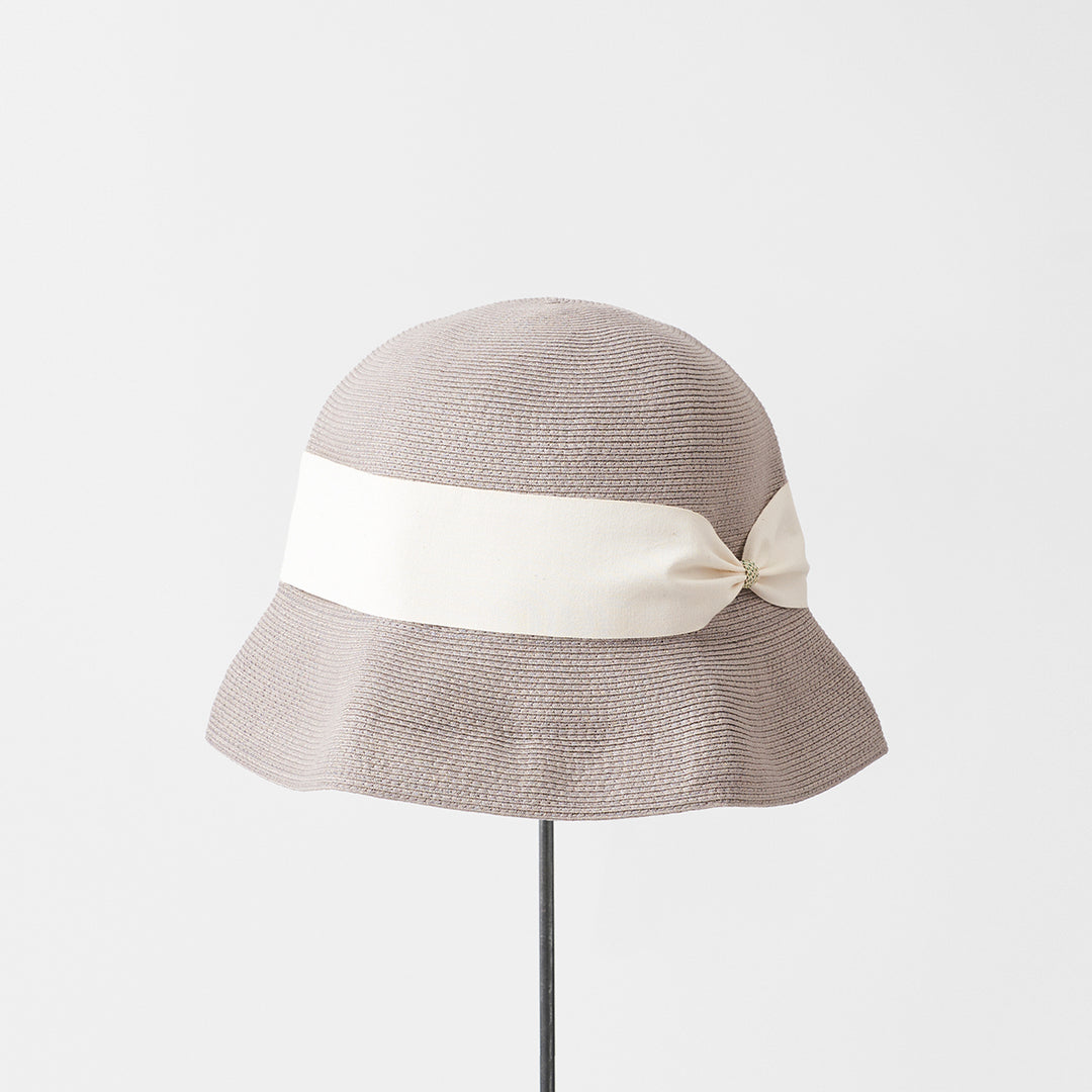 Mature Ha  MAS22-63 Hemp Linen Braid Hat Short STEEL Grey